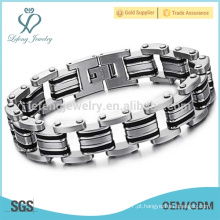 Hot venda mens pulseiras de aço inoxidável, braceletes link, jóias de fantasia